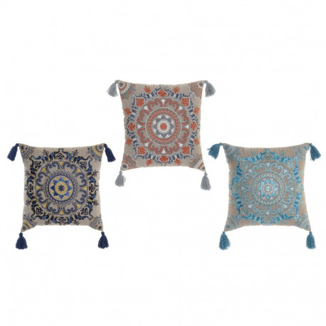 Padi DKD Home Decor Oranž Taevasinine Meresinine Mandala 40 x 10 x 40 cm (3 Tükid, osad)