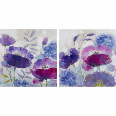 Картина DKD Home Decor 80 x 3,5 x 80 cm Shabby Chic (2 штук)