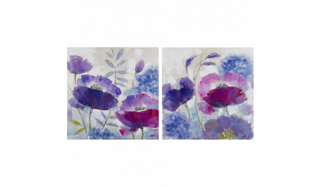 Canvas DKD Home Decor Pinewood Canvas 80 x 3,5 x 80 cm