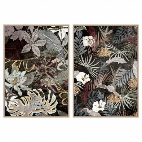 Maal DKD Home Decor Troopiline Taime leht 83 x 4,5 x 122,5 cm 83 x 4,5 x 123 cm (2 Ühikut)