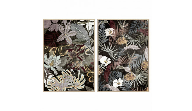 Maal DKD Home Decor Troopiline Taime leht 83 x 4,5 x 122,5 cm 83 x 4,5 x 123 cm (2 Ühikut)