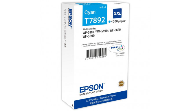 "Epson Tinte T7892 cyan XXL T7892"