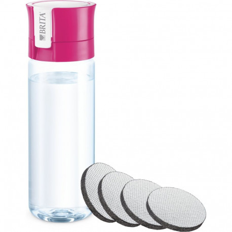 Brita Fill & Go pink 0.6l + 4 filter cartridges