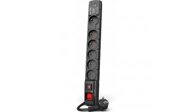 Acar S6 surge protector power strip 6 sockets 5 m black (W2438)