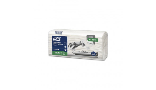 Tork Tork 530179 - Non-woven cleaning cloth in sections, reusable, white - 105 pieces