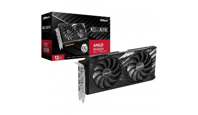 ASRock Radeon RX 7700 XT Challenger OC 12GB GDDR6 graphics card (RX7700XT CL 12GO)