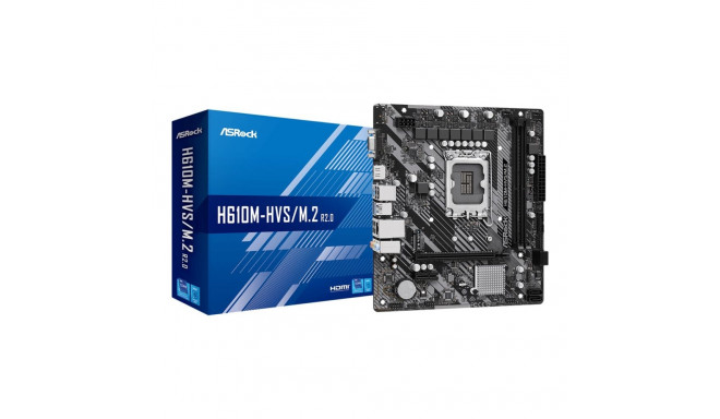 ASROCK H610M-HVS/M.2 LGA1700 4x DDR4 DIMM HDMI D-Sub 1xPCIe 4.0 x16 1xPCIe 3.0 x1 emaplaat