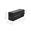 Power Charger - Qoltec 52382 GaN 100W PD USB Type-C & A Black