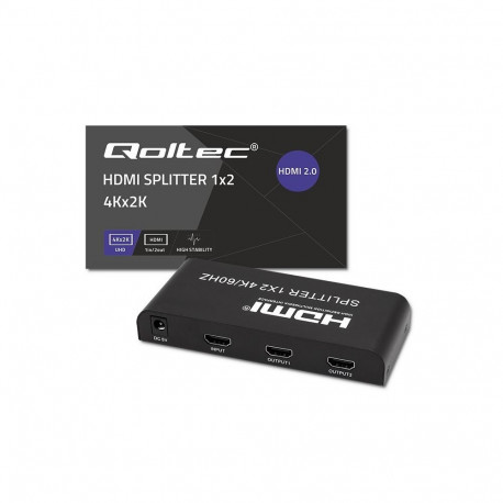 HDMI Splitter - Qoltec 51797 2x 4K 60Hz Black