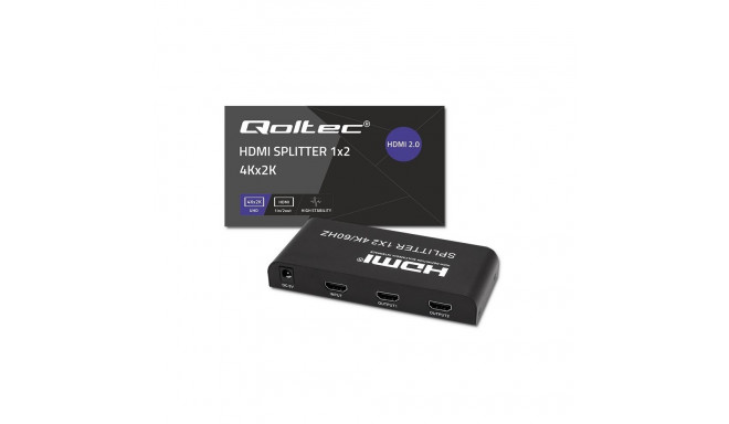 HDMI Splitter - Qoltec 51797 2x 4K 60Hz Black