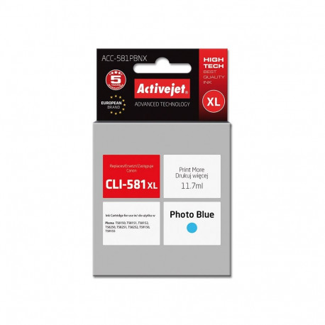 Ink Cartridge - Activejet ACC-581PBNX Compatible for Canon CLI-581PB XL Photo Cyan