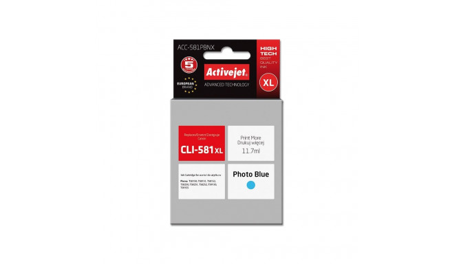 Ink Cartridge - Activejet ACC-581PBNX Compatible for Canon CLI-581PB XL Photo Cyan