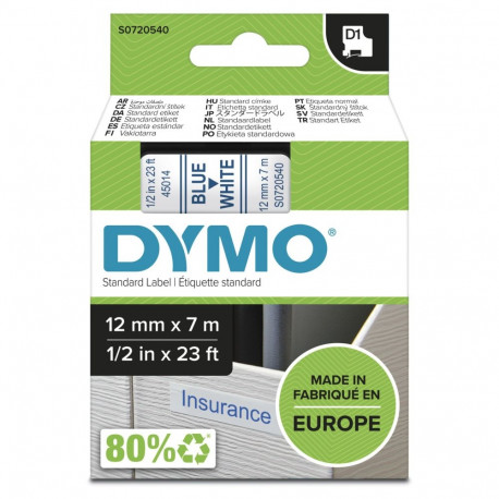 Dymo Schriftband 45014 valge sinine (S0720540)