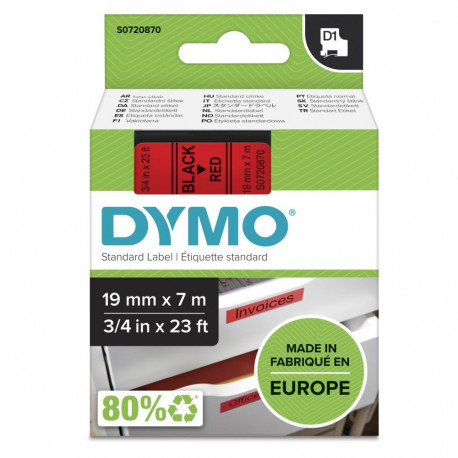 Dymo Schriftband 45807 punane must (S0720870)