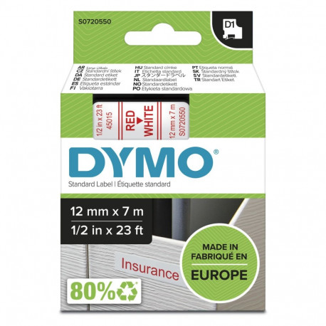 Dymo Schriftband 45015 valge punane (S0720550)