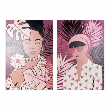 Canvas DKD Home Decor African Pinewood Canvas 80 x 3 x 120 cm