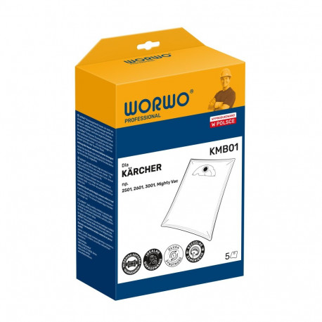 Dulkių siurblių maišeliai WORWO  KARCHER 6904143  / KMB01K