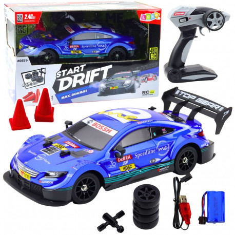 RC driftiauto sinine 30km/h 1:16