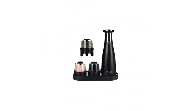 AD 4449 black Młynek do przypraw, soli i pieprzu - zestaw 3 młynków - usb