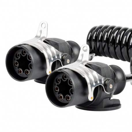 Przewód spiralny naczepy tir 2x 7 pin typ ebs 5m 24v amio-04383