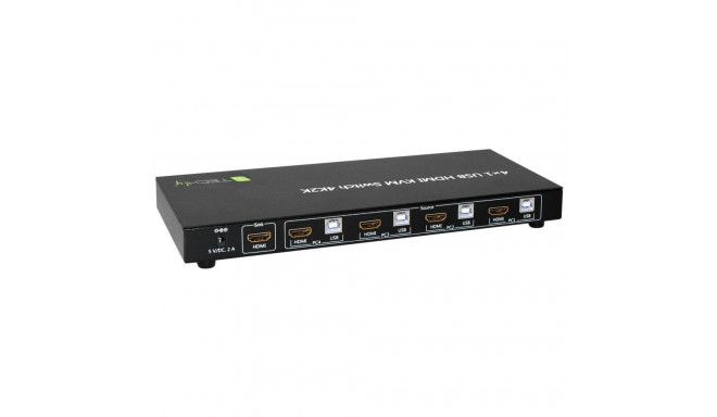 Techly switch 4-port HDMI/USB KVM 4x1 with audio