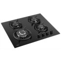 Built-in Gas Hob - Amica PG6411SR 4 Zones with 3000W Wok Burner Black