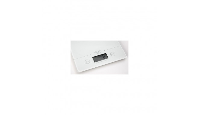 Kitchen Scale - Adler AD 3138 Electronic Square with LCD Display, 5 kg Capacity, White