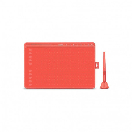 Graphic Tablet - HUION HS611 5080 lpi 258.4 x 161.5 mm Wireless Pen 8192 Levels Red