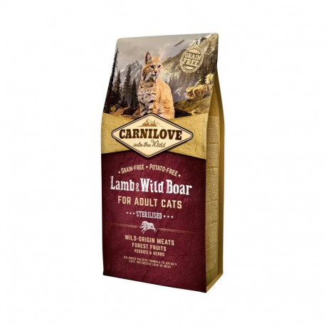 Dry Cat Food - CARNILOVE Lamb & Wild Boar Sterilised 6kg