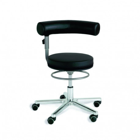 Pöördtool SANUS Ergonoomiline, pööratava seljatoega, istme kõrgus 46-54cm/ kunstnahk must-must+kroom