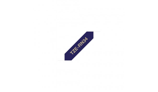 Brother TZE-RN34 label-making tape Gold on navy