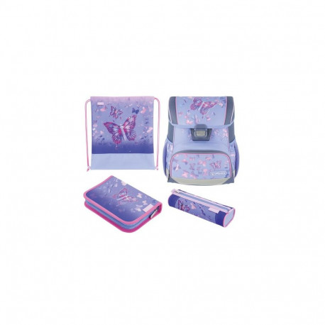 Herlitz Loop Plus Butterfly Paradise school bag set Girl Polyester Lilac, Pink