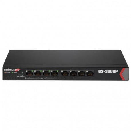 Edimax GS-3008P network switch Managed Gigabit Ethernet (10/100/1000) Power over Ethernet (PoE) Blac