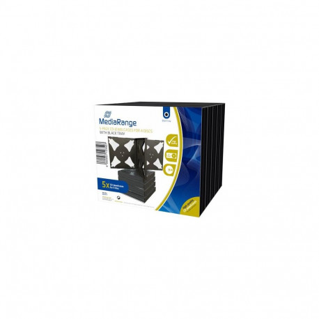 MediaRange BOX34-4 optical disc case Jewel case 4 discs Black