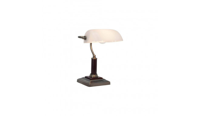 Brilliant Bankir table lamp E27 LED Brass, White