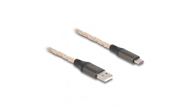 DeLOCK USB 2.0 Cable Type-A to USB Type-C with RGB illumination 1 m