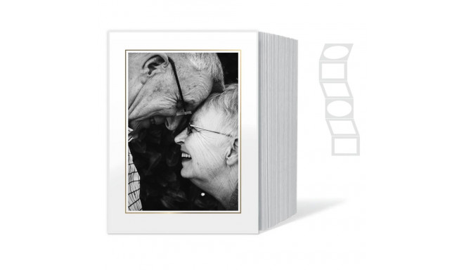 1x125 Daiber passepartout 13x18 valge/kuldne joon