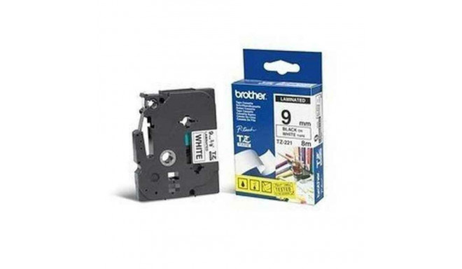 Lamineeritud Lint Sildimasinatele Brother TZE221 Must/Valge