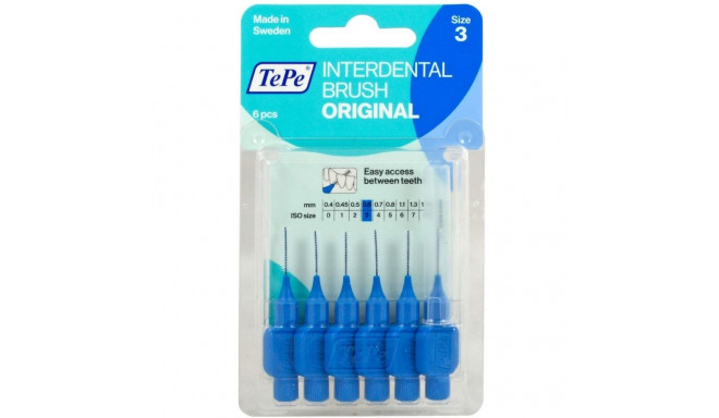 Hambavahe harjad Tepe Sinine 0,6 mm 6 Ühikut