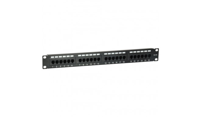 "Equip Patchpanel 24x RJ45 Cat5e 19"" UTP 1HE schwarz"