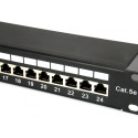 "Equip Patchpanel 24x RJ45 Cat5e 19"" FTP 1HE schwarz"