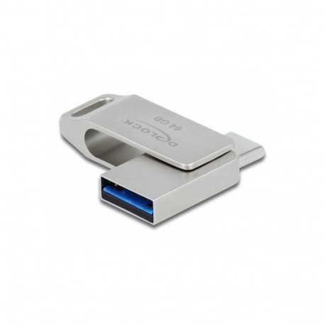 Delock USB 3.2 Gen 1 USB-C + Typ-A 64GB metallkorpusega mälupulk