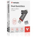 "STICK Verbatim Dual QuickStick 256GB USB-A/C 3.2 Gen1 32041"