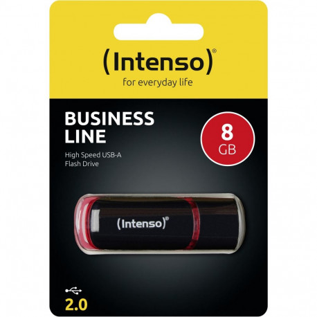 "STICK Intenso 8GB USB2.0 - 8 GB - USB Typ-A - 2.0 - 28 MB/s - Kappe - Schwarz - Rot"