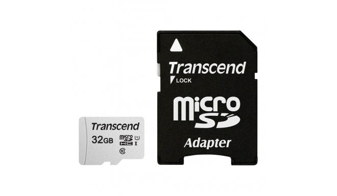 "CARD microSD Card 32GB Transcend SDHC USD300S-A w/Adapter"