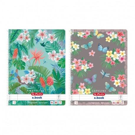 "Herlitz Spiralblock A4 80 Bl. l/R Ladylike"