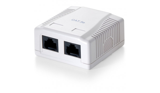"Equip Aufputzdose Cat5e 2xRJ45 UTP Premium RAL 9010 Reinweiß Polybeutel"