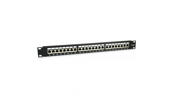 "Equip Patchpanel 24x RJ45 Cat6A 19"" FTP 1HE ISO/IEC schwarz"