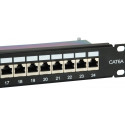 "Equip Patchpanel 24x RJ45 Cat6A 19"" FTP 1HE ISO/IEC schwarz"
