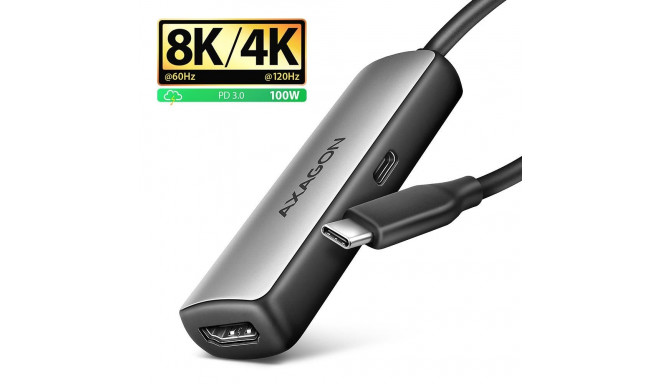 I/O adapter USB-C–HDMI/0.16m RVC-HI8KPD AXAGON